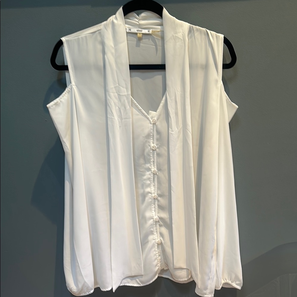 White Blouse with Mandarin Collar